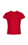 Wales Bonner Cotton Jersey T-shirt. In Red