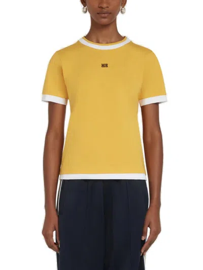 Wales Bonner Horizon Logo Embroidered Layered T In Yellow