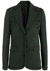 Wales Bonner Iris Mirror-embellished Wool-blend Blazer In Green Dark