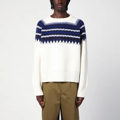 Wales Bonner Fair Isle Crewneck Sweater In White