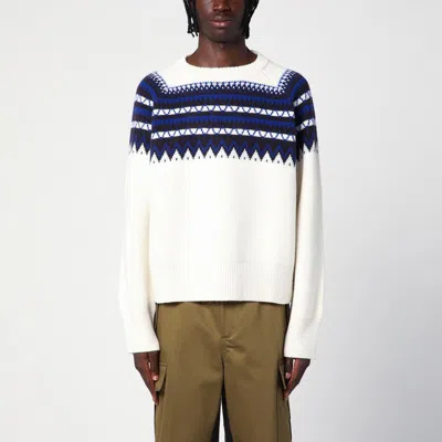 WALES BONNER WALES BONNER  IVORY/BLUE MIST FAIR ISLE JUMPER