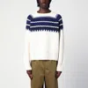 WALES BONNER WALES BONNER IVORY/BLUE MIST FAIR ISLE JUMPER