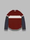 Wales Bonner Stripe-panel T-shirt In Red