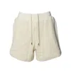 Wales Bonner Jersey Ivory Perforated Song Bermuda Shorts In Neutral