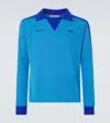 Wales Bonner Panelled Sleeve Knit Sweater In Blue