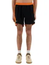 Wales Bonner Contrast Panel Jersey Shorts In Black