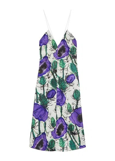 Wales Bonner Josephine Cotton-blend Poplin Midi Dress In Purple