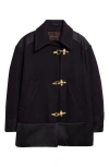 Wales Bonner Keiko Mixed Media Coat In Black