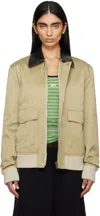 Wales Bonner Khaki Shade Varsity Jacket In Hunter