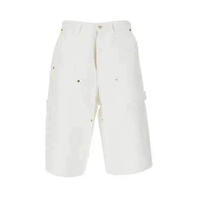 Wales Bonner 'kingston' Cotton And Viscose Shorts In White