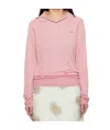 Wales Bonner Lapel Long Sleeve Polo Shirt In Pink