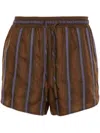 Wales Bonner Brown & Blue Life Shorts In Brown And Blue