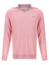 Wales Bonner Roots Polo Shirt Sweater In Light Pink