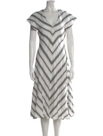 Pre-owned Wales Bonner Linen Long Dress In Neutral