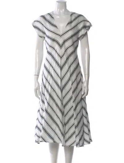 Pre-owned Wales Bonner Linen Midi Length Dress In Multi