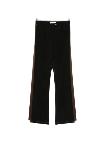 Wales Bonner Logo-embroidered Stripe Trousers In Black