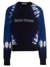 Wales Bonner Embroidered Logo Sweatshirt Tie Dye In Black