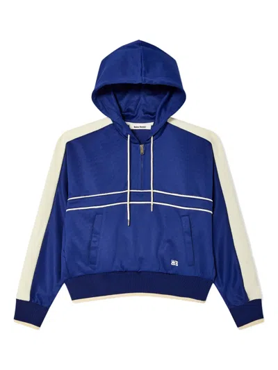 Wales Bonner Logo Hoodie In Blue
