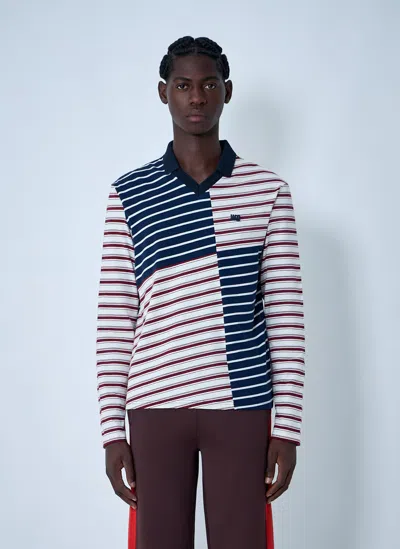 Wales Bonner Logo Motif Polo Shirt In Multi