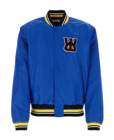 WALES BONNER WALES BONNER STRIPED HEM LOGO PATCH BOMBER JACKET