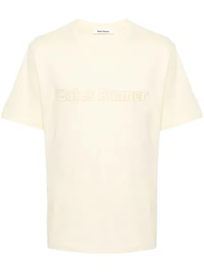 Wales Bonner Embroidered Logo Crewneck T-shirt In Yellow