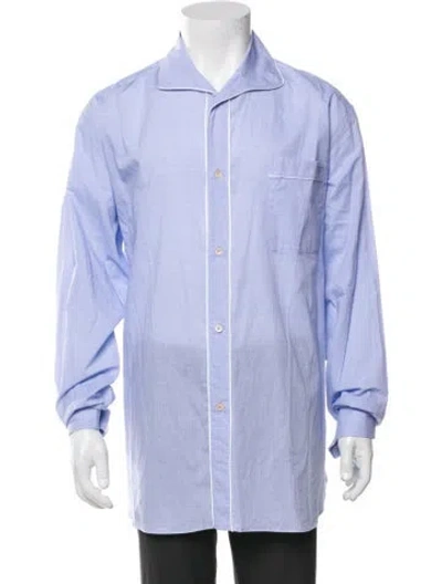 Pre-owned Wales Bonner Long Sleeve Dress Shirt In Blue
