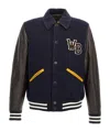 Wales Bonner Prince Varsity Jacket In Blue/brown In Black