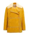 Wales Bonner Long-sleeved Leather Jacket In Orange
