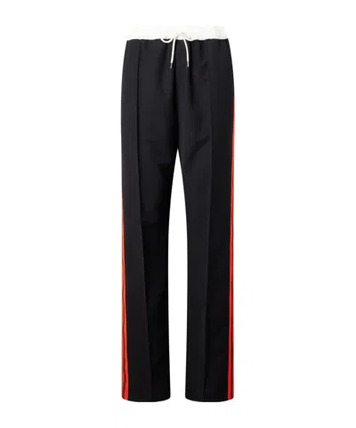 Wales Bonner Energy Striped Wool Track Pants In Black