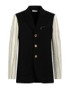 Wales Bonner Man Blazer Black Size 40 Virgin Wool, Cotton In Black