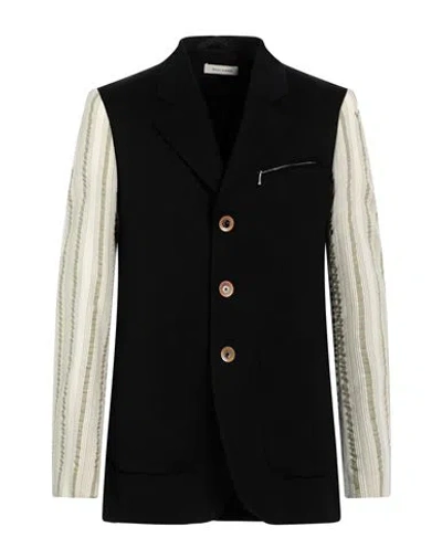 Wales Bonner Man Blazer Black Size 40 Virgin Wool, Cotton