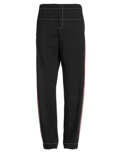 Wales Bonner Man Pants Black Size 36 Polyester, Virgin Wool, Elastane, Polyurethane, Cotton