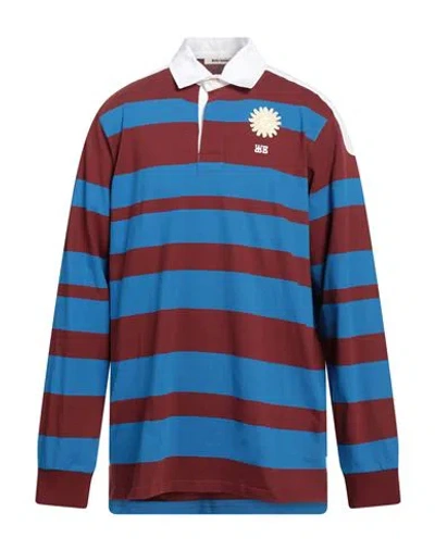 Wales Bonner Man Polo Shirt Blue Size M Organic Cotton In Multi