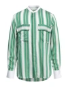 Wales Bonner Cadence Silk Shirt Green And Ivory In Green
