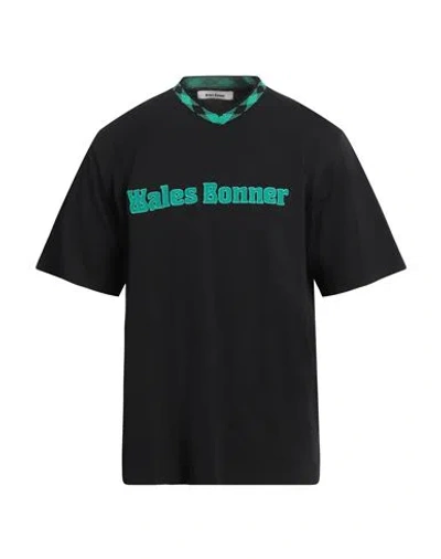 WALES BONNER WALES BONNER MAN T-SHIRT BLACK SIZE XL ORGANIC COTTON