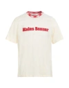 WALES BONNER WALES BONNER MAN T-SHIRT IVORY SIZE M ORGANIC COTTON, POLYESTER, ELASTANE