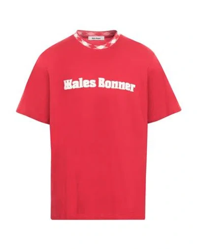 Wales Bonner Man T-shirt Red Size S Organic Cotton, Polyester, Elastane