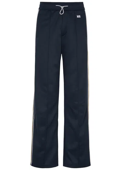 Wales Bonner Manta Striped Jersey Track Pants In Navy