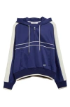 Wales Bonner Mantra Hooded Jersey Sweatshirt In Navy/natural