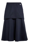 Wales Bonner Navy Mantra Midi Skirt In Navy