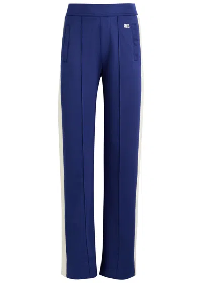 Wales Bonner Mantra Panelled Jersey Track Pants In Navy