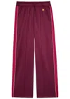 Wales Bonner Mantra Panelled Satin-jersey Track Pants In Burgundy