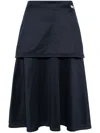 Wales Bonner Navy Mantra Midi Skirt In Navy
