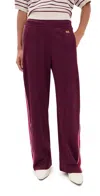 Wales Bonner Mantra Pointelle-trimmed Jersey Straight-leg Track Pants In Burgundy