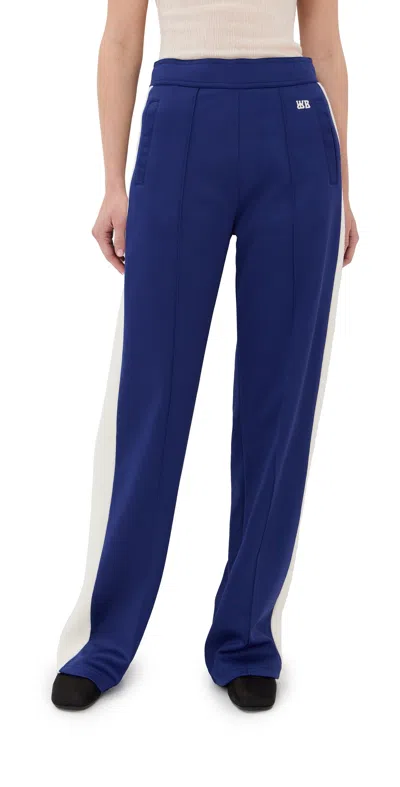 WALES BONNER MANTRA TRACK PANTS NAVY/NATURAL