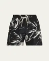 Wales Bonner Bermuda The Althea In Viscose Printed In Mcnish Black  White