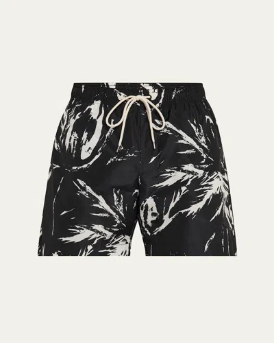 WALES BONNER MEN'S ALTHEA MARBLE-PRINT SWIM SHORTS