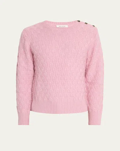 Wales Bonner Men's Chord Crewneck Sweater In Pink