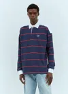 Wales Bonner Cotton Polo Shirt In Blue