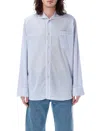 Wales Bonner Market Stripe-detail Shirt In Blue